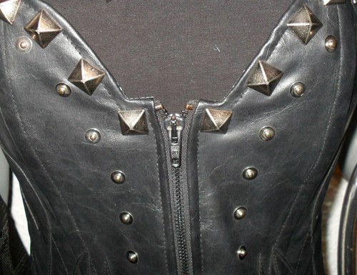 Leder corsage mit - leder,