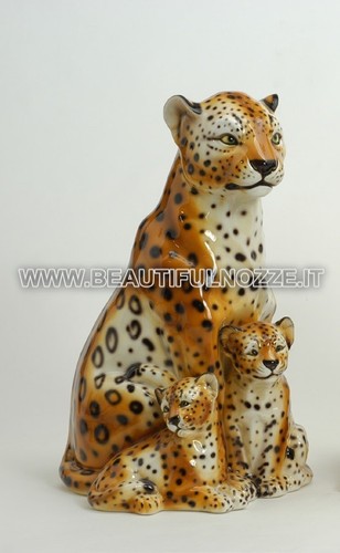 Leopard mit bunten keramik - leopard,