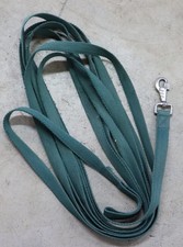 Schleppleine ca 2,5 cm breit/ca. 6 m lang, mit HS, grün, Chromhaken, GEBRAUCHT