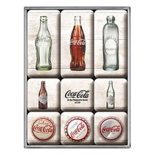 Coca Cola Flasche Evolution 9er Set Mini-Kühlschrankmagnete (na)   