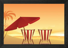 Strandschirm gerahmt Wandbild