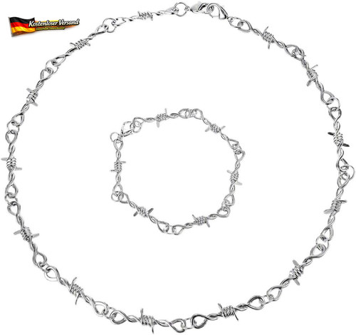 Stacheldraht kette und armband - stacheldraht,