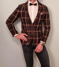 CG Club of Gents Savile Row Casey SV Glencheck Tweed Sakko Gr. 50