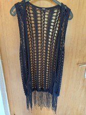 Weste m. Fransen - Heine Gr. 40 - Schwarz