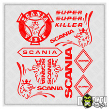 Tamiya LKW Aufkleber SCANIA Set 14-teilig 1:14 1:16 Modellbau Sticker rot