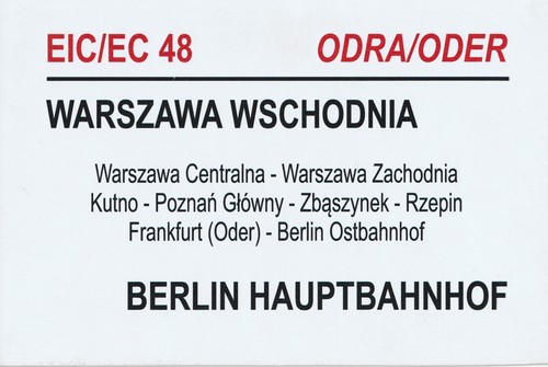 Zuglaufschild eic odra - eic,