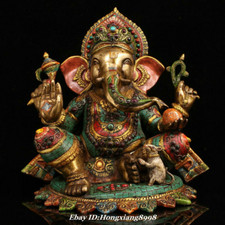 14" Old Nepal Bronze Turquoise