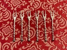 6 WMF Party Spicker Cocktailgabeln Bowle Gabeln versilbert Vintage superZustand 