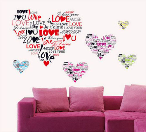 Wandtattoo love wandaufkleber - love,