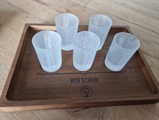 Jägermeister Pinnchen Shot Holztablett Inkl. 5x Jägermeister 2cl Shotglas