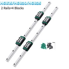 2X HGR15 HGR20 HGR25 Linearführung Führungsschiene Rail 4X HGH15/20CA Gleitblock