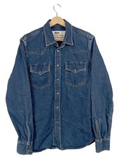 Diesel Herren Jeanshemd Blau Gr. 40 Langarm Casual Baumwolle