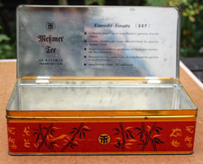 alt groß Blechdose 28cm Meßmer Tee Aroma Kassette Teebeutel Gastronomie Geisha