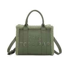 Damen kleine Tasche Wollbesatz