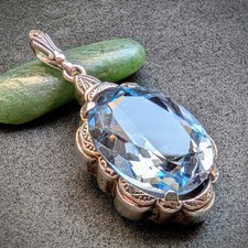 Art Deco Anhänger 830 Silber blauer Spinell aquamarinblau alt antik c. 1920