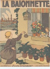 Original alter Vintage Druck Art Deco Humor Akten Tiendront 1917 Frankreich 20.