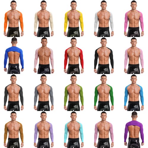 Herren crop top langarmshirt - crop,