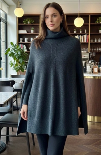 Neu bianco blu cape poncho - bianco, &