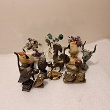 Messing Deko Tier Figuren Eule Stier Bronze Löwe Katze Skulptur Papagei Kristall