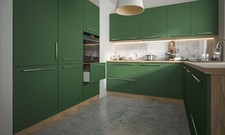 Küchenzeile Einbauküche eiche artisan - kieferngrün Ausstattung wählbar 71079786