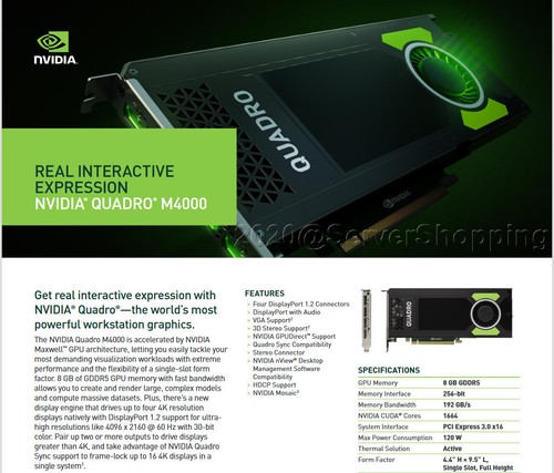 Nvidia quadro m4000 8gb - 8gb, gddr5