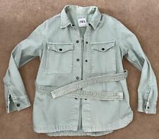 ?Zara TRF used denim  XS Jeansjacke Military 34 mint hellgrün?