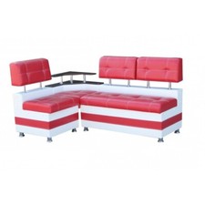 Eckbank Sitzbank Polster Truhenbank Modern Rückenlehne rot weiß LATTE Stauraum