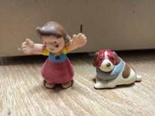 Heidi und Hund Bernhardiner Josef von Taurus Retro Vintage