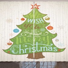 Weihnachten Rustikale Gardine Frohe Wunsch auf Kiefer