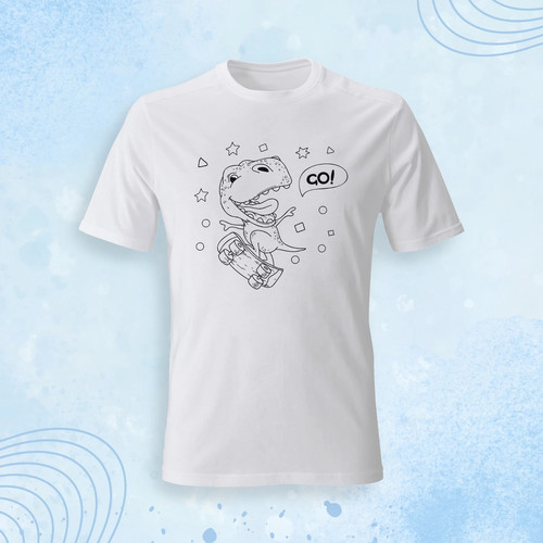 Dino shirt zum ausmalen - dino,