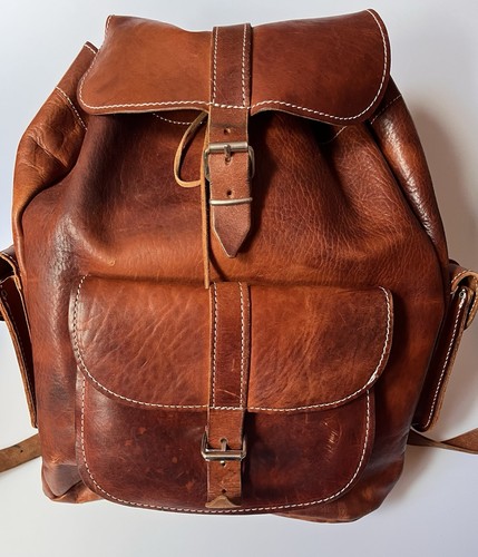 Vintage leder rucksack aus - vintage, leder-rucksack