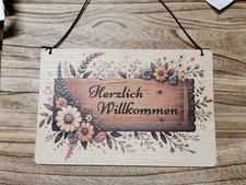 Schild herzlich willkommen - schild,