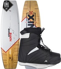 RONIX Wakeboard Set Wakeboardbindung ATMOS SPINE FLEX THE ONE EDITION black
