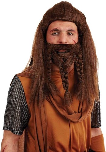 Braune wikinger perücke und - wikinger,