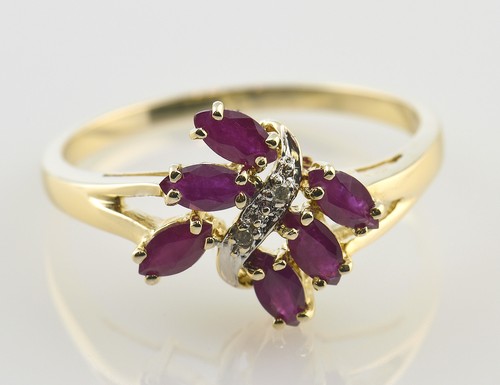 Rubin diamant ring - rubin, 14