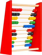 KRUZZEL Abakus Rechenschieber Farbenfroh mit 100 Perlen für Kleinkinder Lernspie