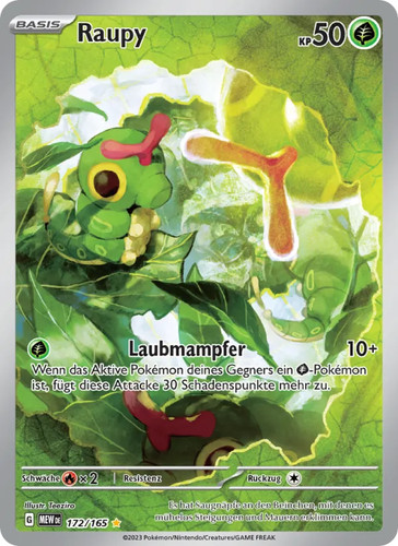 Pokemon karte raupy - raupy, 172/165