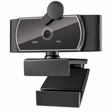 Webcam mit Mikrofon USB Full HD 1080p 30fps Webkamera 360°Drehung für PC, Laptop
