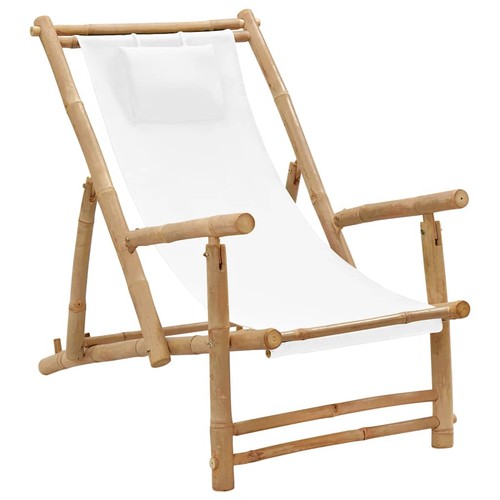 Liegestuhl bambus und canvas - liegestuhl,