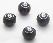 4x Ball 8 Ventilkappen Schwarz Billard Ventilkappe Auto PKW LKW Fahrrad 4 Stück