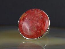 Ring Silber 925 Schaumkoralle rot 17,5 mm XL - umwerfend schön & besonders 
