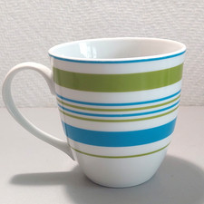 TCM Tchibo XXXL Jumbo Kaffeebecher Kaffeetassen Grün Blaue Streifen 0,4-0,5 L