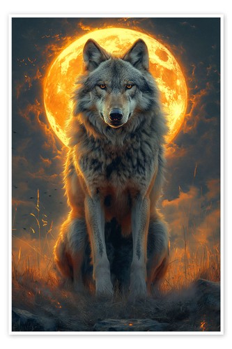 Poster majestätischer wolf - majestätischer,