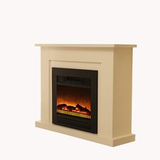 Albero Möbel Kaminfeuer, Elektrokamin Shadow Classic Fire Standkamin, Creme