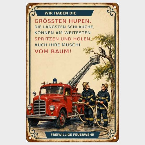Blechschild feuerwehr wir - blechschild,