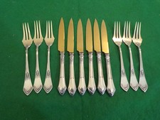 Edles Obstbesteck historisierend 6 Personen 12 Teile in Echtsilber 800er TOP !