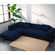 2 Stück 3 Sitzer L Form Elastisch Sofabezug Abdeckung Couch Sofahusse Ecksofa DE