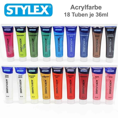 Stylex acrylfarben set - acrylfarben, 18