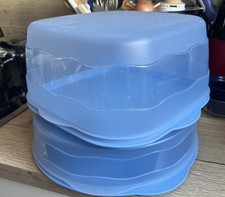 Tupperware Set 2 Kuchenboxen J30 Junge Welle Runder Torten Kasten Torty