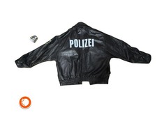 2000er Original Polizei Lederjacke Berlin  Größe 52 L Germany